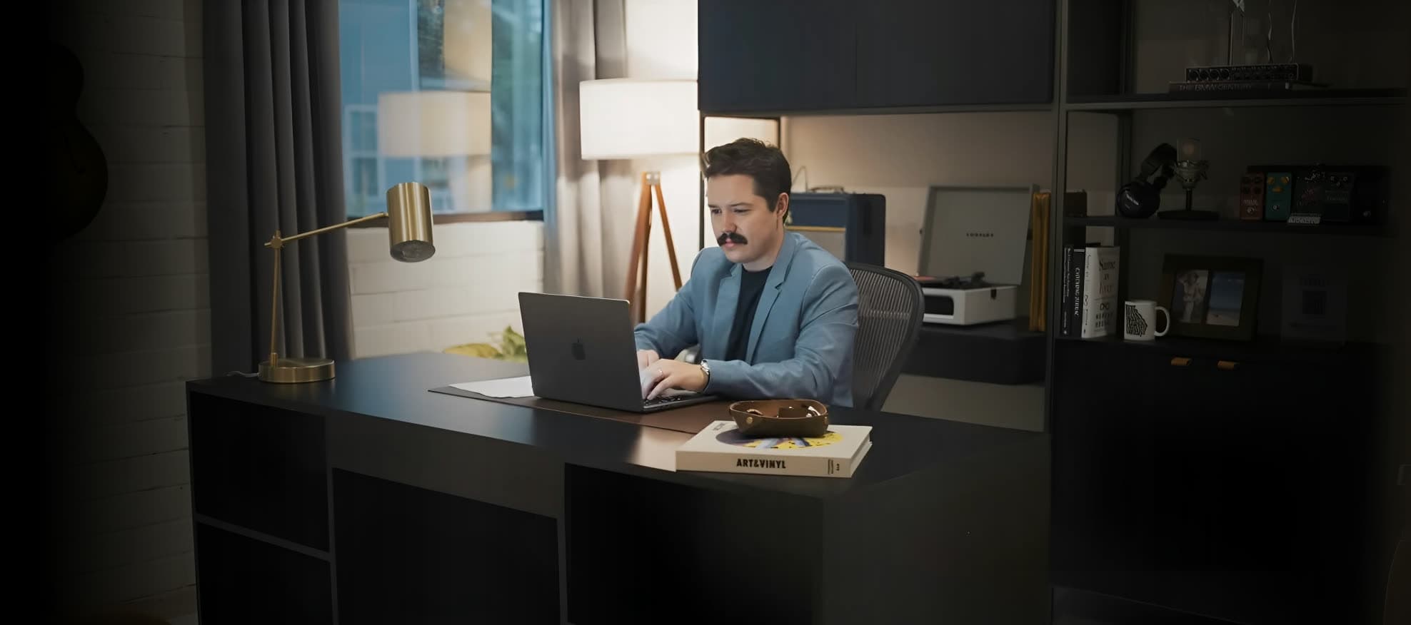 Ryan Schmidt working at his desk